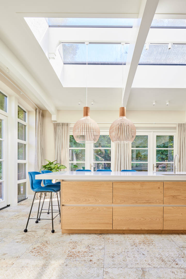 Aanbouw Woonkeuken Kookeiland Lichtstraat Landelijk Modern ©Tijmen Bos Architecten