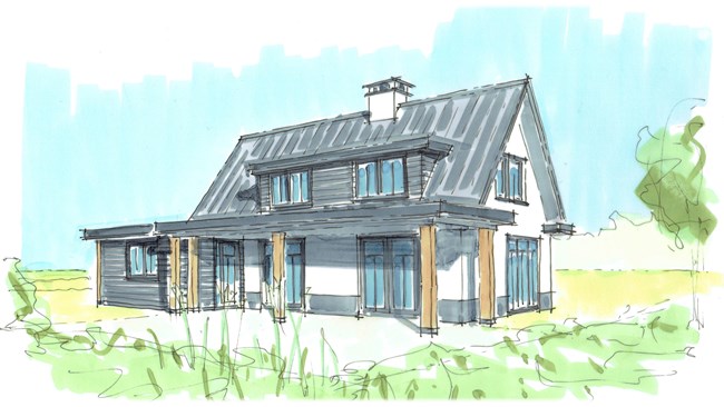 Verbouwing Van Een Landelijke Woning Veranda Verbindt Woning Met Tuin Eiken Hout Louvre Dak Livium Stucwerk Wit ©Tijmen Bos Architecten