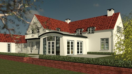 Nieuw Hart Voor Een Traditionele Villa Klassiek Wit Serre Licht Daklicht Woon Leef Keuken Tuin Openslaande Deuren ©Tijmen Bos Architecten