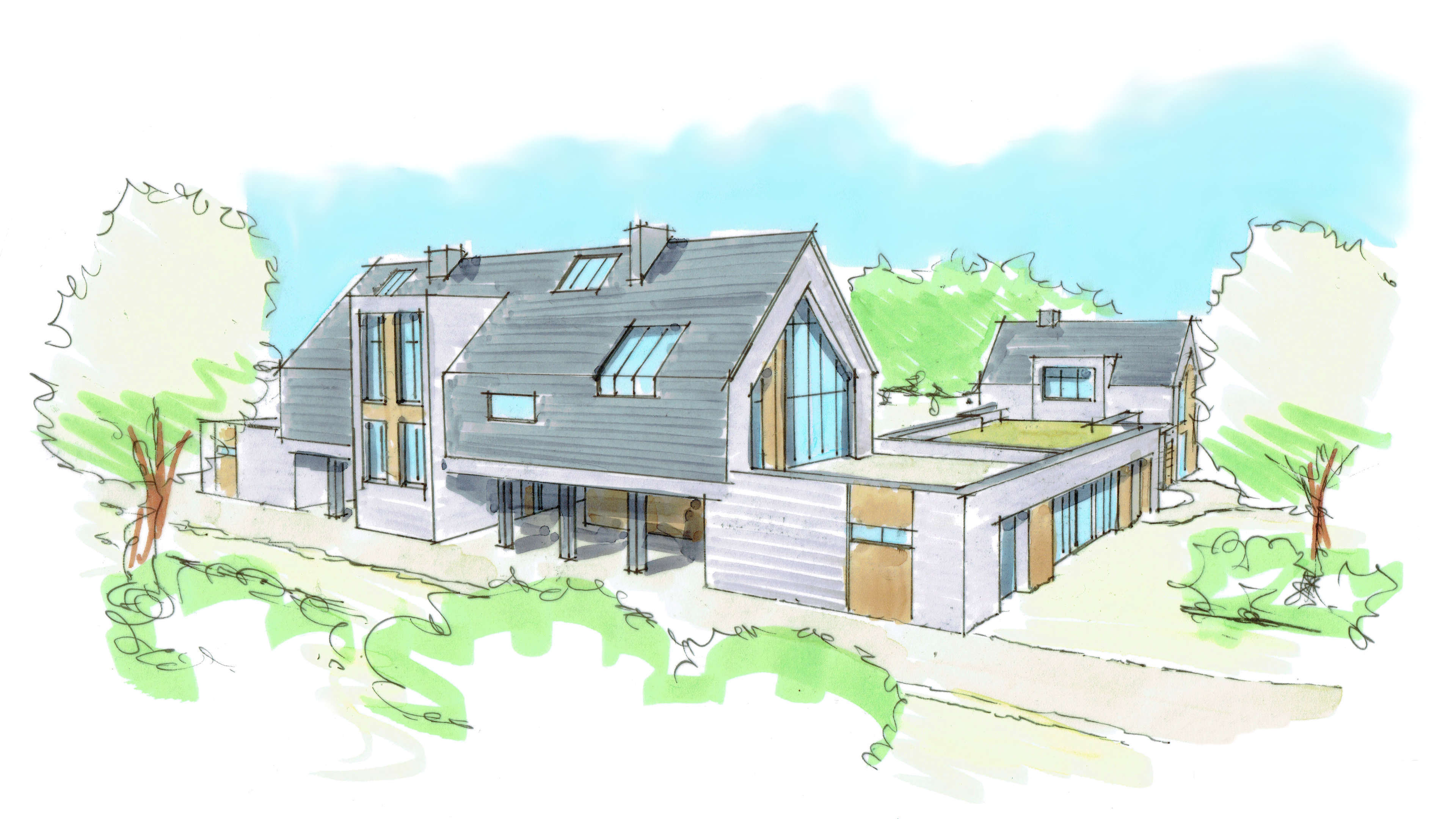 Wonen In Een Eigentijds Landhuis Samen Bouwen 55+ Senioren Levensloopbestendig Groot Dakterras ©Tijmen Bos Architecten