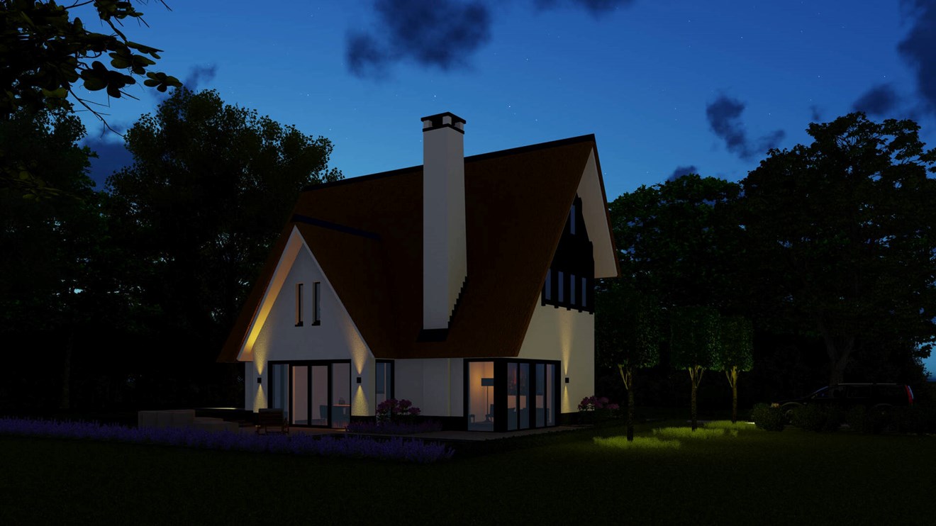 Moderne Woning Landelijk Riet Wit Zwarte Kozijnen Tuin ©Tijmen Bos Architecten