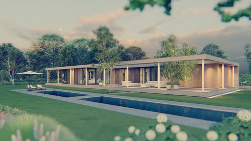 Moderne Villa Licht Modern Kader Beton Hout Horizontaal (2)