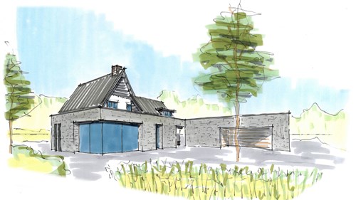 Modern Luxe Aanbouw Villa Natuursteen Glas Licht Veluwe ©Tijmen Bos Architecten