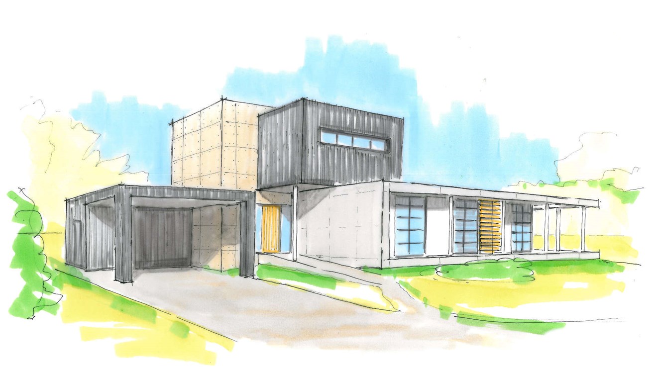 Verbouwing Bungalow Tot Moderne Villa Strak Kader Zwart Wit Hout Lamellen Kader Deventer © Tijmen Bos Architecten1