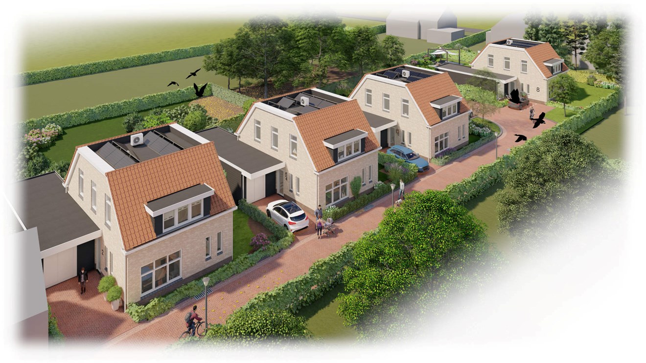 4 Nieuwbouw Woningen Vrijstaand Levensloopbestendig Onderhoudsarm Diepenveen Vogelvlucht ©Tijmen Bos Architecten